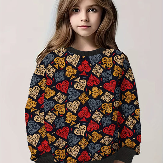 Girls Boys Creative Pattern Sweatshirt Pullover Spring Fall Sports Gift