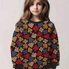 Girls Boys Creative Pattern Sweatshirt Pullover Spring Fall Sports Gift