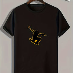 Skateboarding Print Men's Graphic T-shirt for Summer