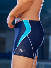 Colorful Stripe Nylon Men's Boxer Swimming Trunks Beach Shorts