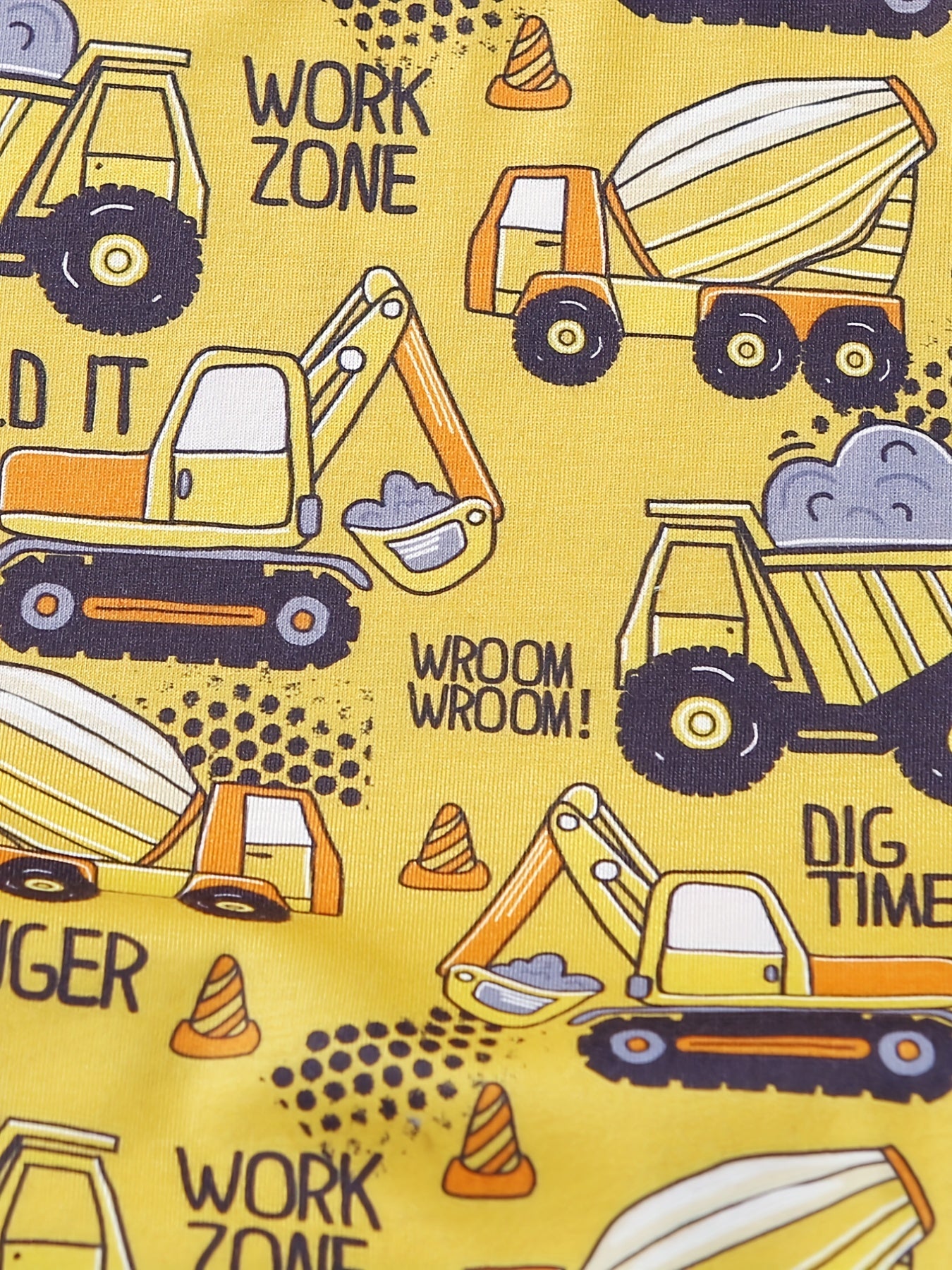 Excavator Pattern T shirt & Denim Shorts Set for Boys