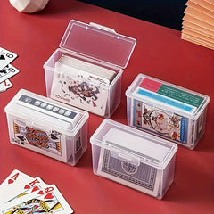 Clear Playing Card Box Deck Case Two Poker Images NO Cards Christmas Gift