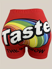 Funny Shorts Women's Plus Art Letter & Graphic Print
