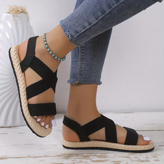 Women's Flat Sandals Cross Strap Comfortable Beach Sandals