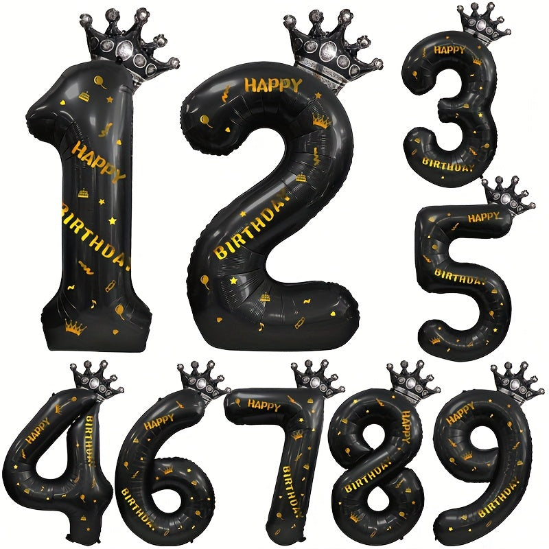 Foil Crown 0 9 Number Balloons for Birthday Wedding Anniversary Baby Shower