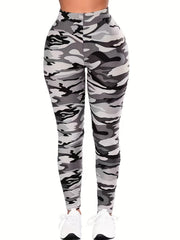 Women's Plus Camo Print High Rise Skinny Leggings