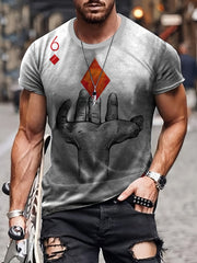 Men's Graphic Print Sports T shirt Casual Round Neck Tee Shirt