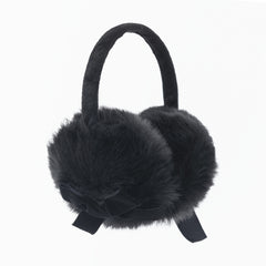 Y2K Style Fluffy Bowknot Earmuffs Pink Plush Warm Ear Covers for Women and Teens