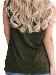 Floral Print Tank Top Sleeveless Crew Neck Casual Top