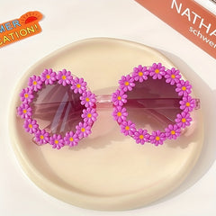 Flower Decor Frame Sun Protection Sunglasses for Kids