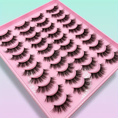 20 Pairs 3D Silk False Eyelashes Fluffy and Curling Lashes