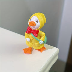 4pcs Mini Resin Ducks Statue Figurines for Garden Decor
