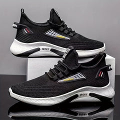 Men's Slip-On Sneakers with Shoelaces Odor-Resistant Athletic Shoes