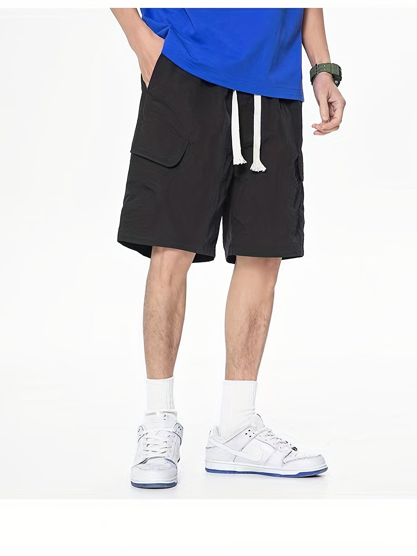 Men's Drawstring Cargo Shorts with Pockets