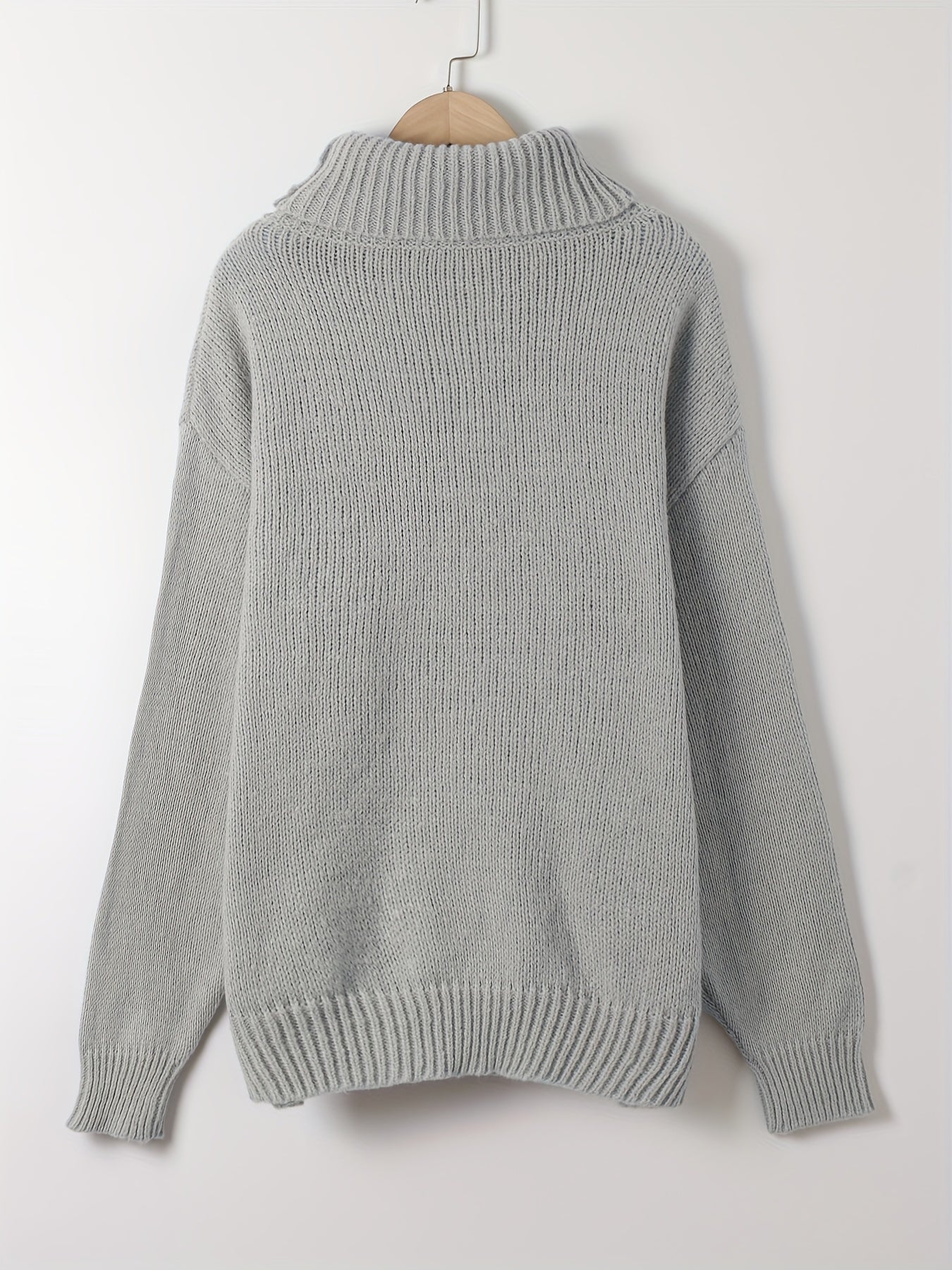 Casual Sweater Women's Solid Long Sleeve Turtle Neck Jumper