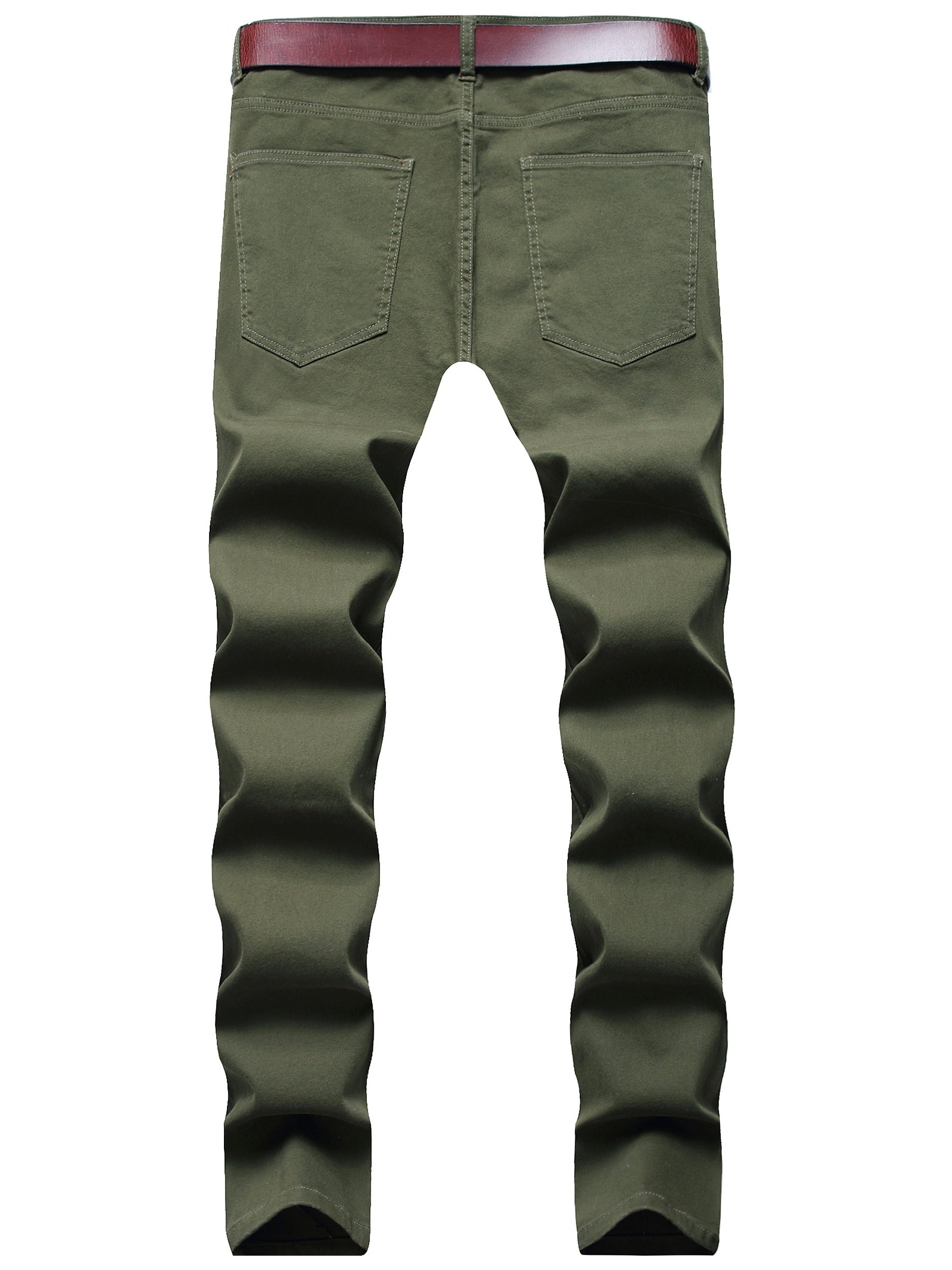 Men's Ripped Straight Regular Denim Jeans With Pockets