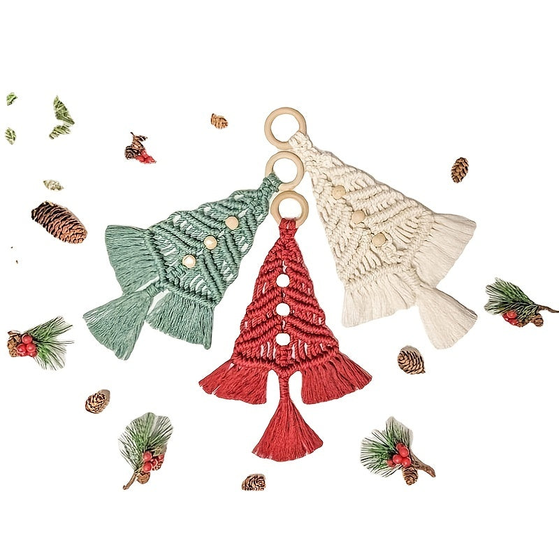 3pcs Christmas Tree Woven DIY Set Home Decoration Woven Rope