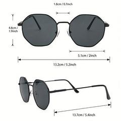 2 Pairs Men's Metal Round Frame Sunglasses Casual Eyewear