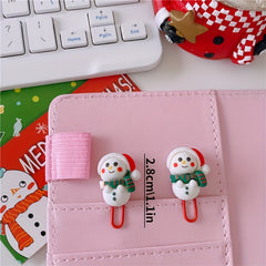 10pcs Christmas Resin Paper Clip Office File Storage Finishing