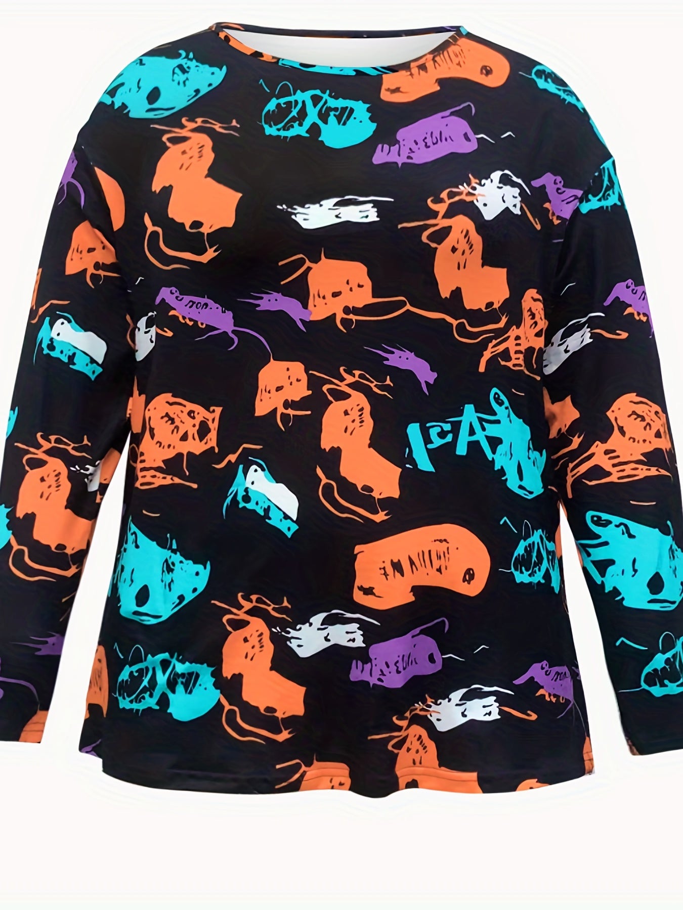 Women's Graphic Print Long Sleeve Sports Top