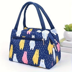 Cartoon Tote Bag Insulated Lunch Bag Aluminum Foil Zipper Thickened Oxford Cloth