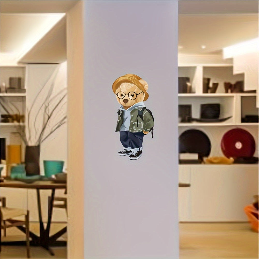 Cute Anime Teddy Bear Sticker for Decorations