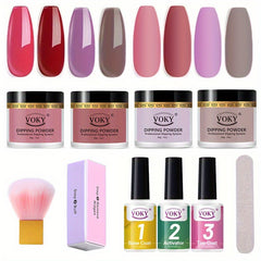Nude Pink Dipping Powder Set French Nail Art Manicure DIY Kit