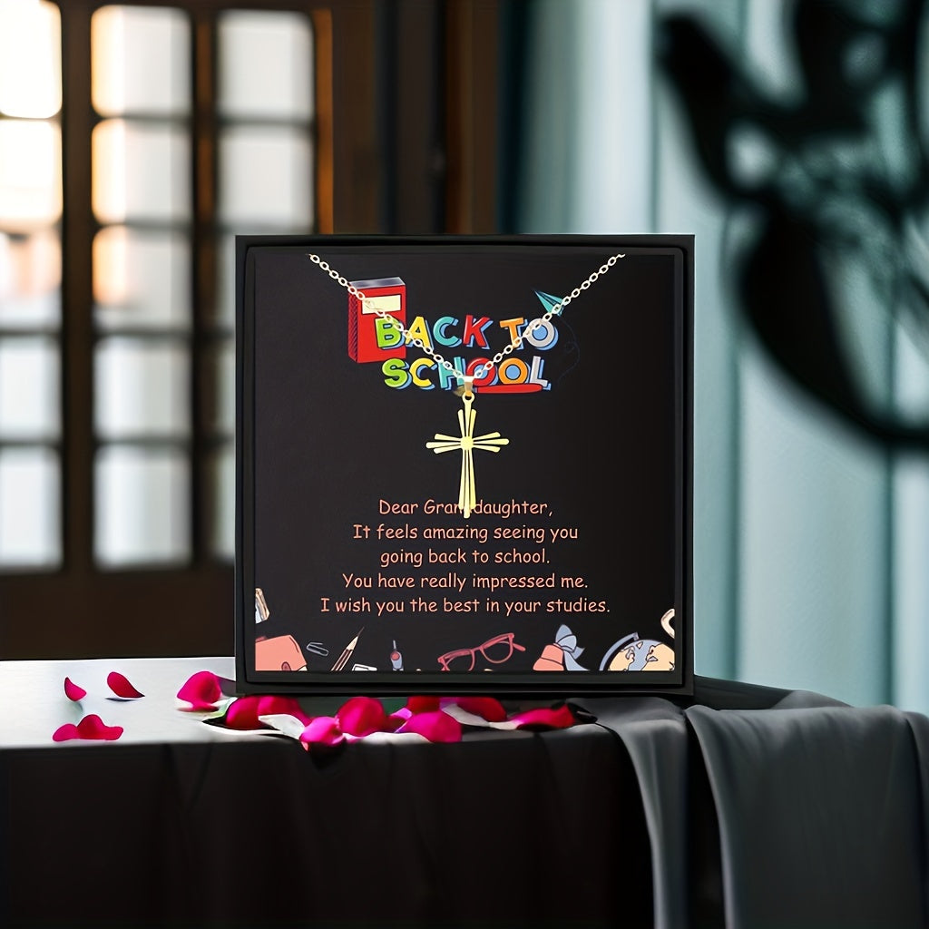Lucky God Blessing Friendship Cross Pendant Necklace Box