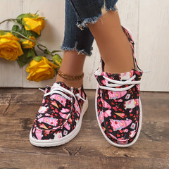 Women's Skate Shoes with Ice Cream & Heart Cartoon Patterns