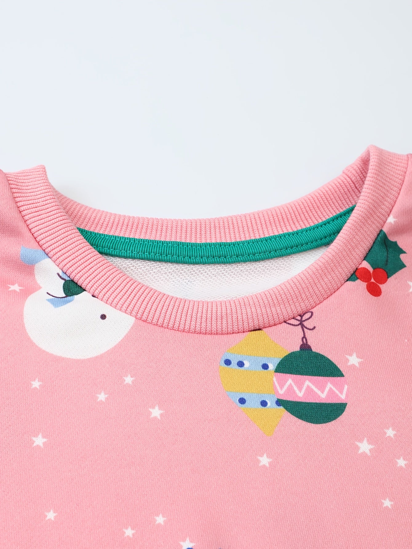 Girls Snowman Graphic Crew Neck Sweatshirt for Fall Winter