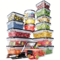 16pcs Leak-proof Food Container Set for Kitchen and Refrigerator