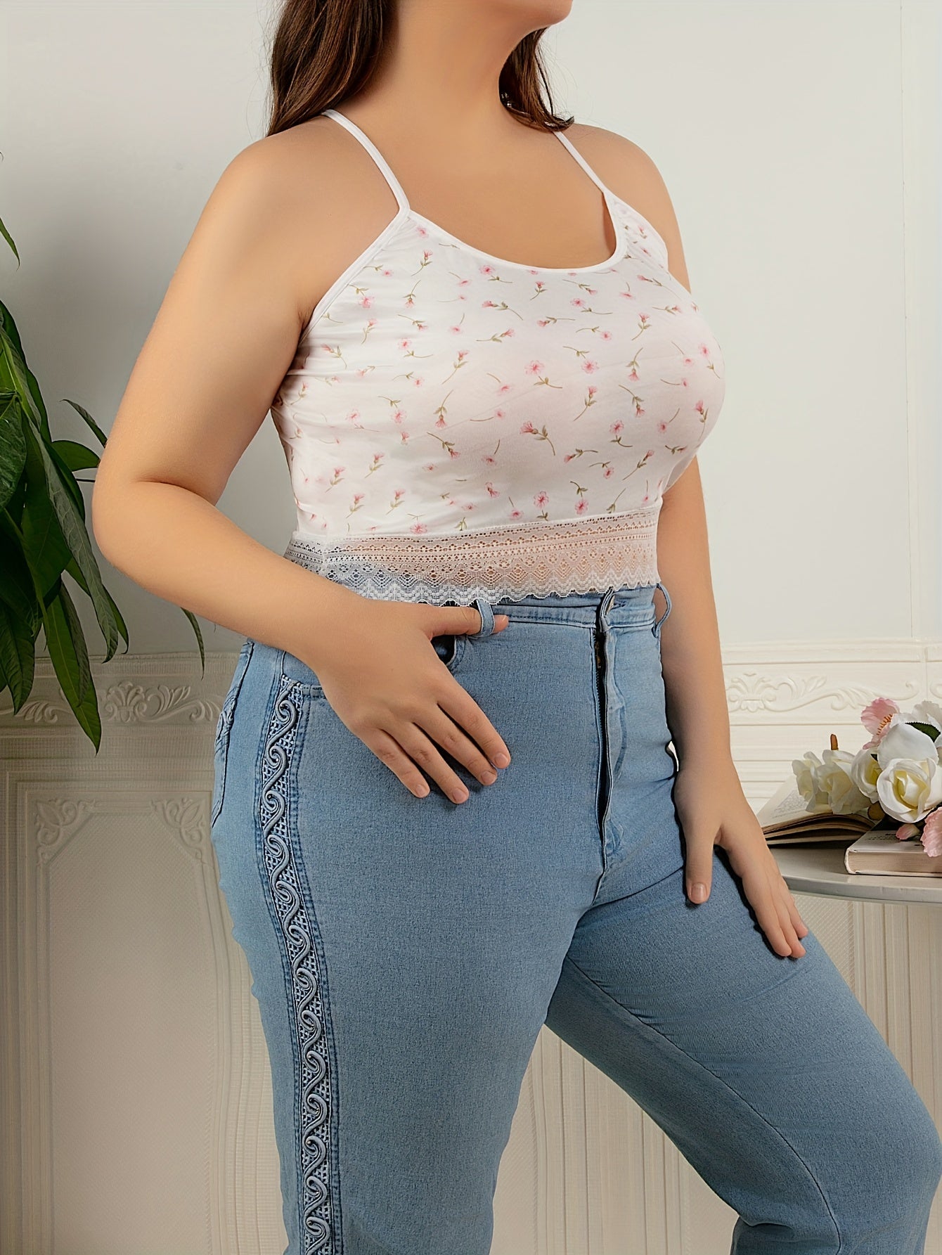 Daisy Floral Print Crop Pajama Cami Top
