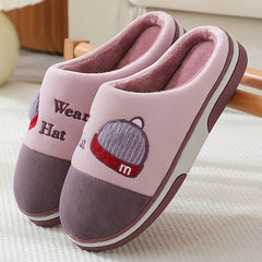Men's Colorblock Cotton Slippers Cozy Non-slip Indoor Winter Shoes