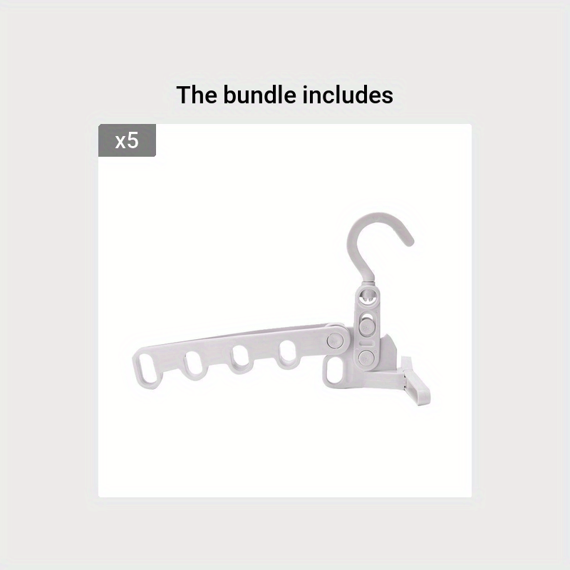 Foldable 5 Hole Hanger for Clothes Storage