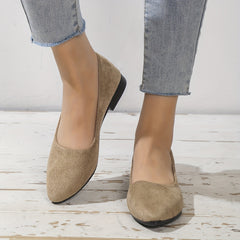 Women's Pointed Toe Ballet Flats Slip On Soft Sole Micro Suede Shoes