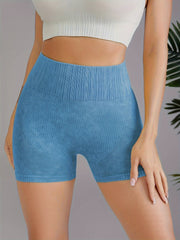 High Stretch Yoga Shorts Solid Running Workout Sports Shorts