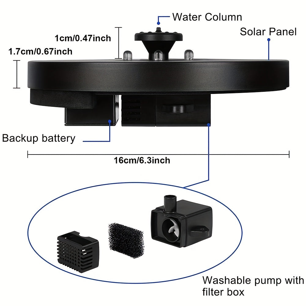 Solar Fountain with Lights, 8 Nozzles for Bird Bath, Pond, Fish Tank