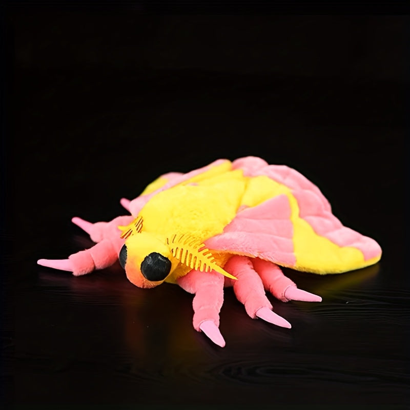 Realistic Silkworm Moth Plush Toy Soft Stuffed Animal for Nature Family Gift