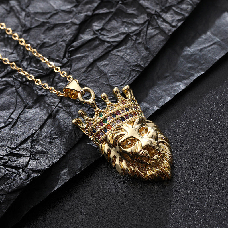 Boys Vintage Lion Pendant Necklace Jewelry Accessories