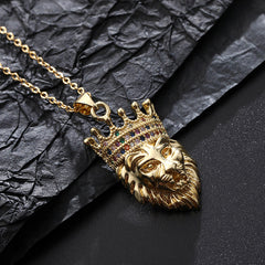 Boys Vintage Lion Pendant Necklace Jewelry Accessories