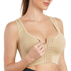 Full Coverage Open Front Sports Bra Yoga Running Activewear
