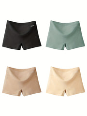 4 Pack Women's Plus Size Seamless Boxer Briefs Set