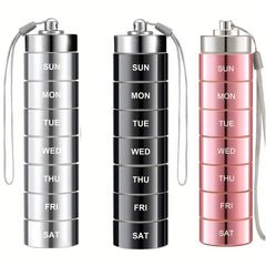 7pcs Metal Pill Organizers Stackable Waterproof Travel Pill Box