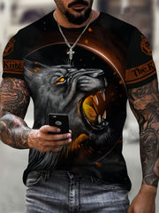 Lion 3D Print Men's Novelty Short Sleeve T-shirt Street Style Summer Clothing