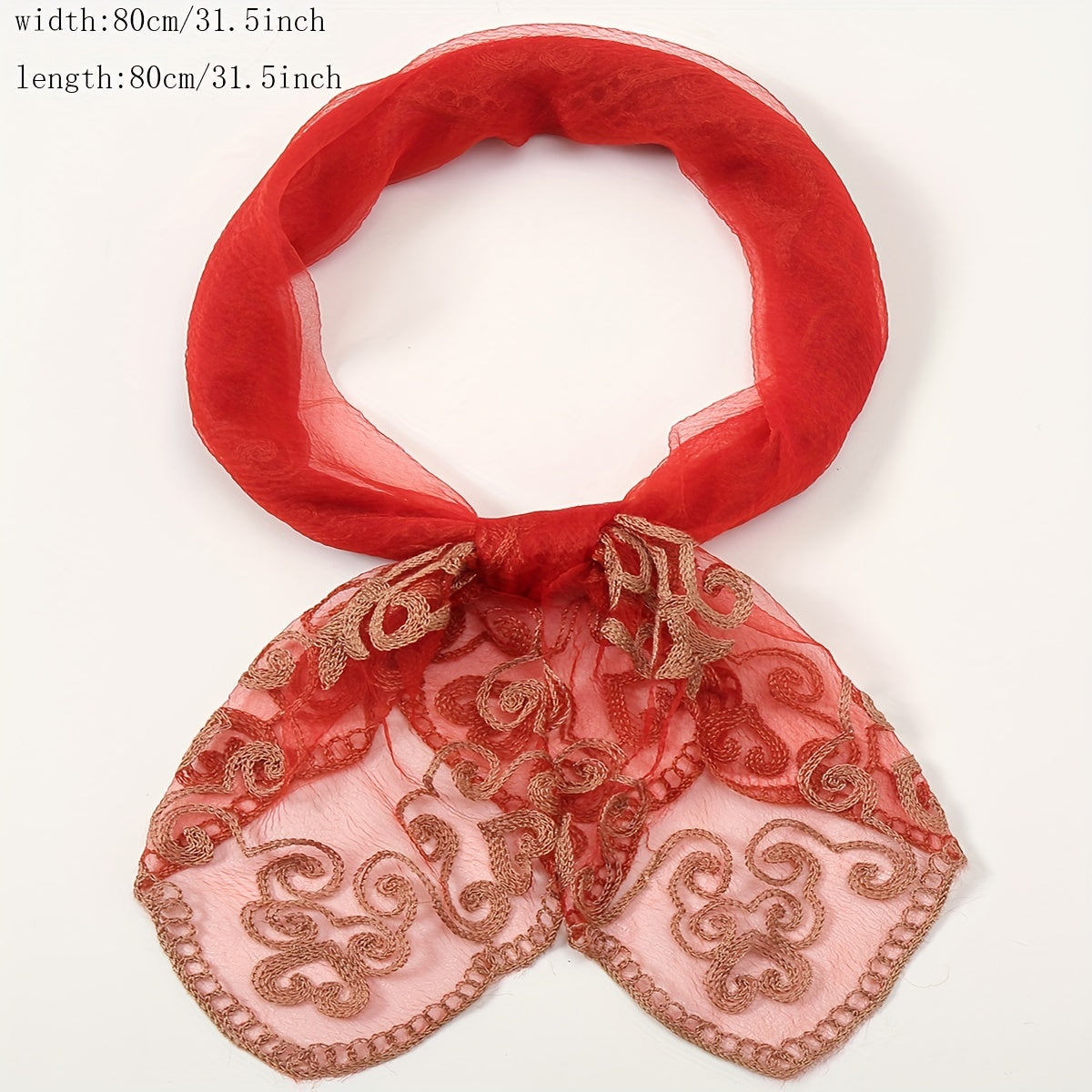 Boho Square Scarf Lace Embroidery Bandana Women Neckerchief Decorative Shawl
