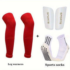3 Sets Soccer Leg Covers & Non-Slip Sports Socks Protective Gear