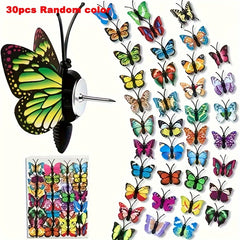 30pcs 3D Simulated Butterfly Push Pin Decorative Flower Cork Board Pin