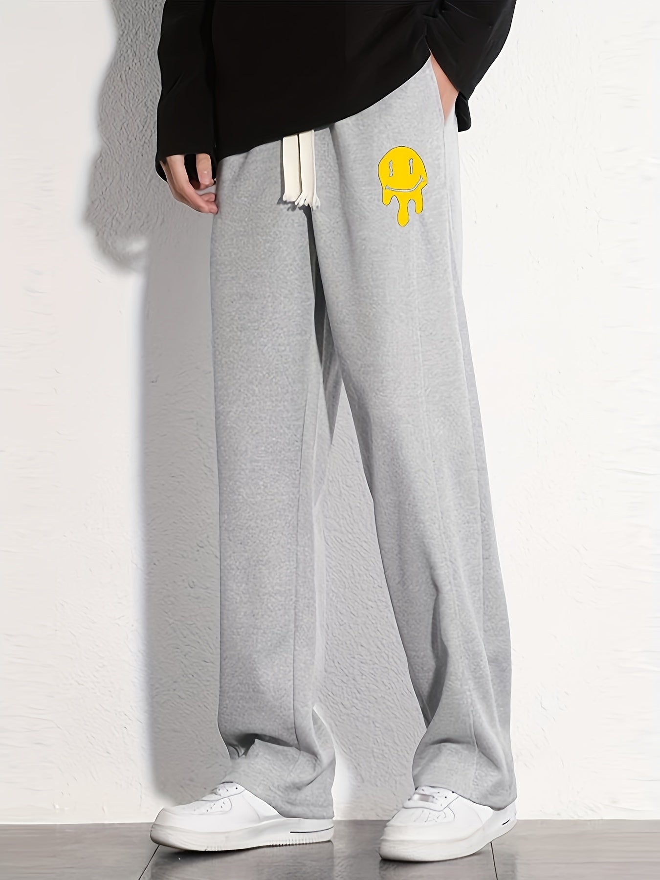 Men's Cotton Sweatpants Solid Loose Fit Stretch