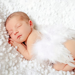 Angel Feather & Leaves Headband Set for Newborn Photos in Red