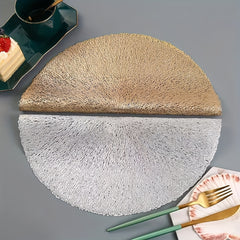 Plastic Placemats Western Food Mat Round Hollow Bronzing Dining Table Mat